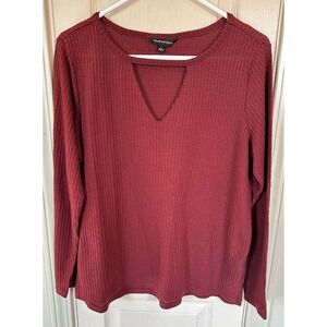 Rock & Republic Womens XL Red Long Sleeve V-neck Shirt